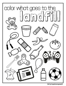 Waste sorting coloring pages