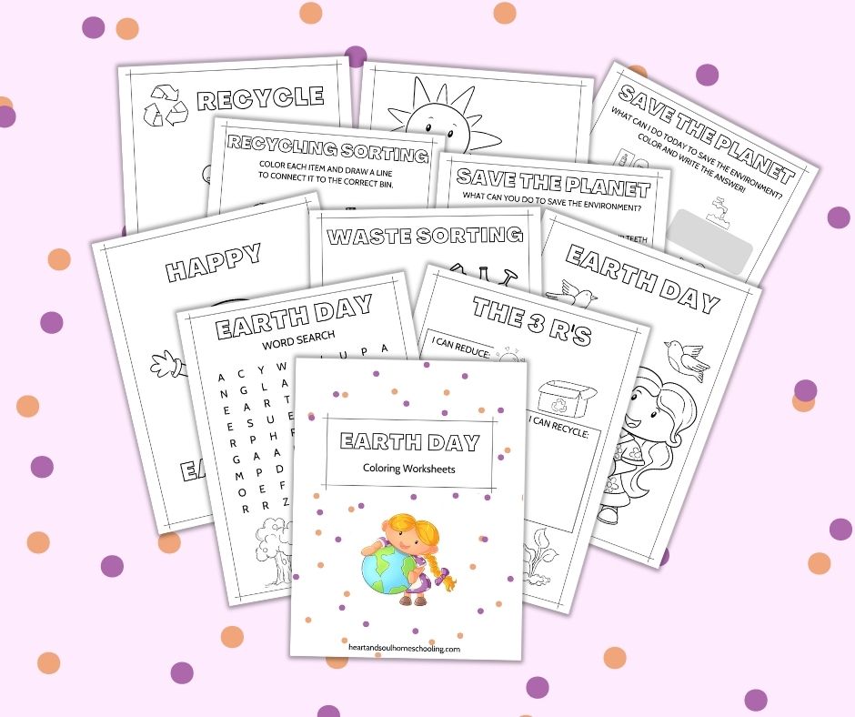 Earth day worksheets and coloring pages printable set