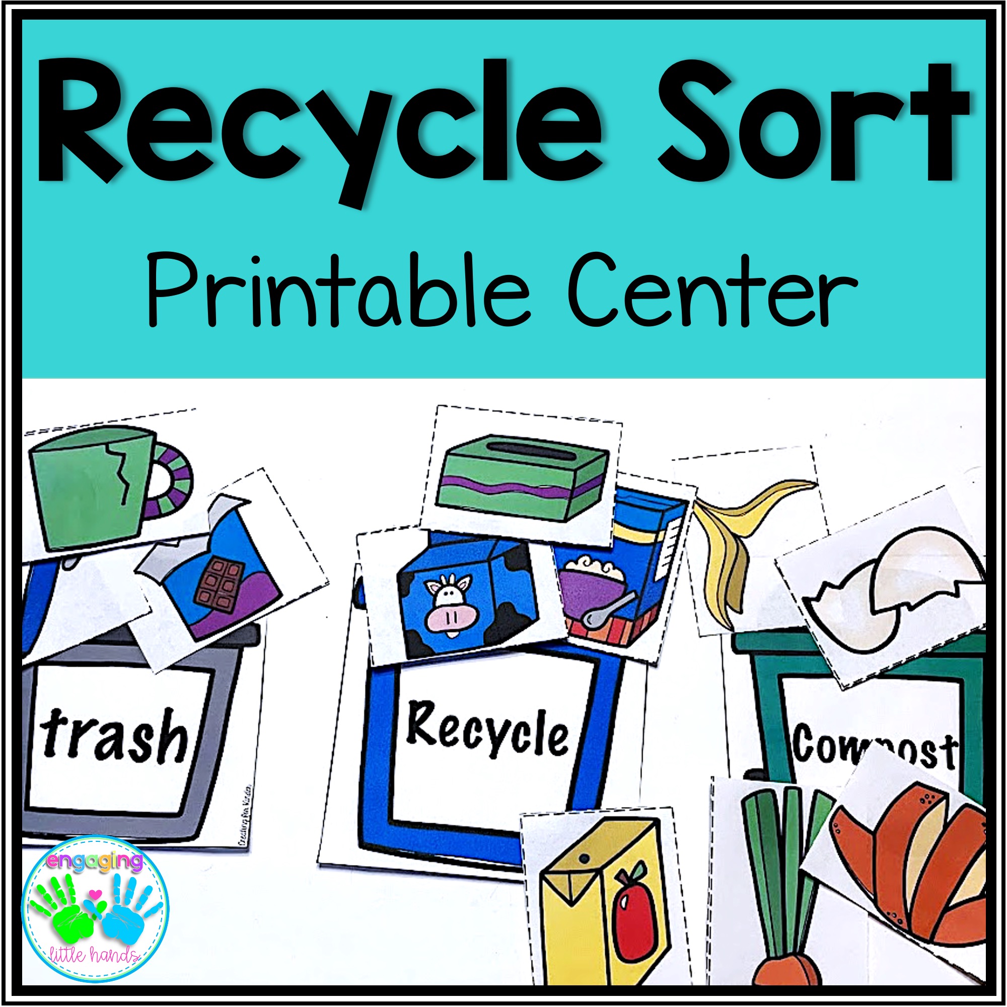 Recycle sort printable center made by teachers