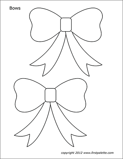 Bows free printable templates coloring pages