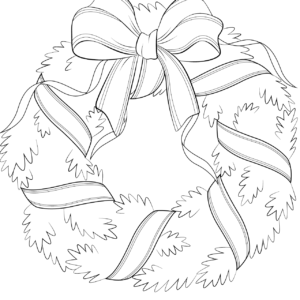 Christmas wreath coloring pages printable for free download