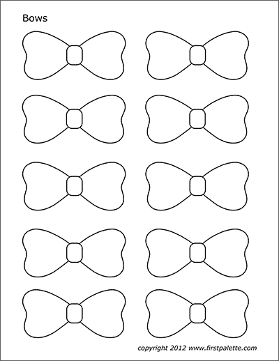 Bows free printable templates coloring pages
