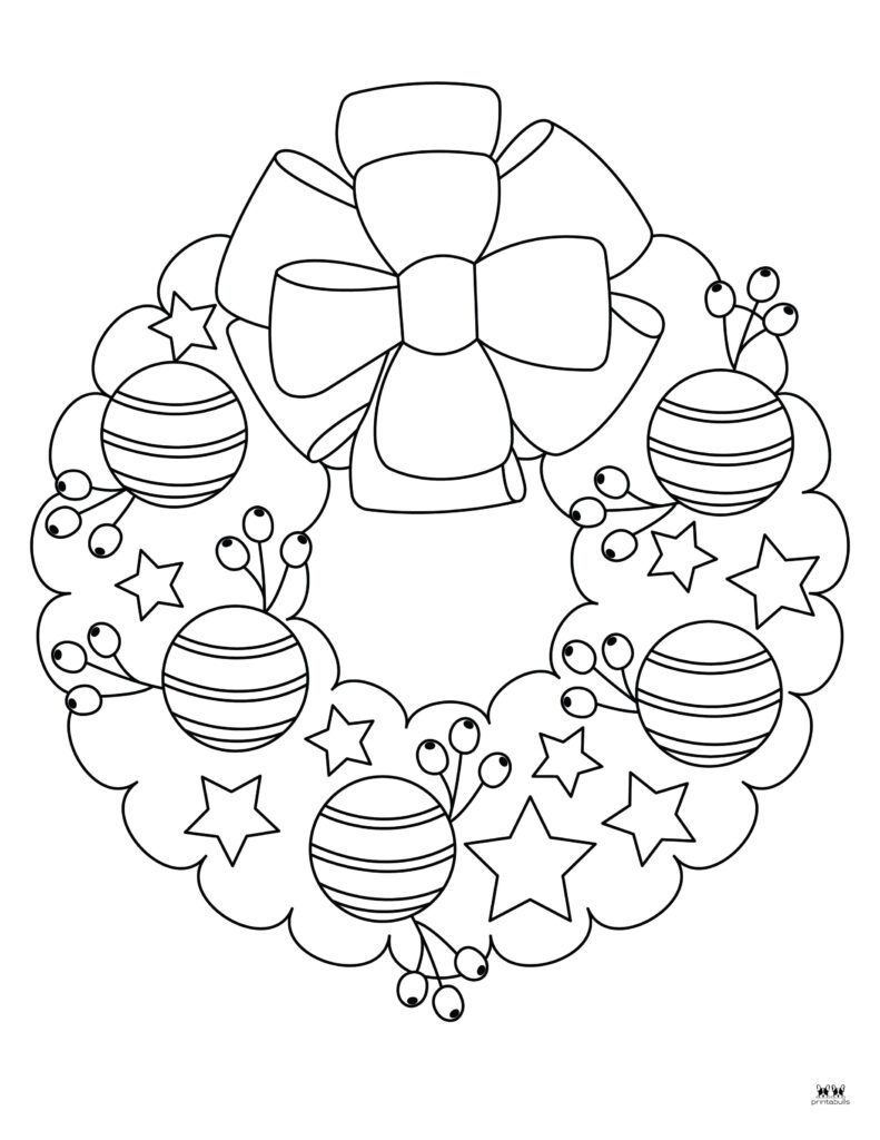 Christmas wreath coloring pages