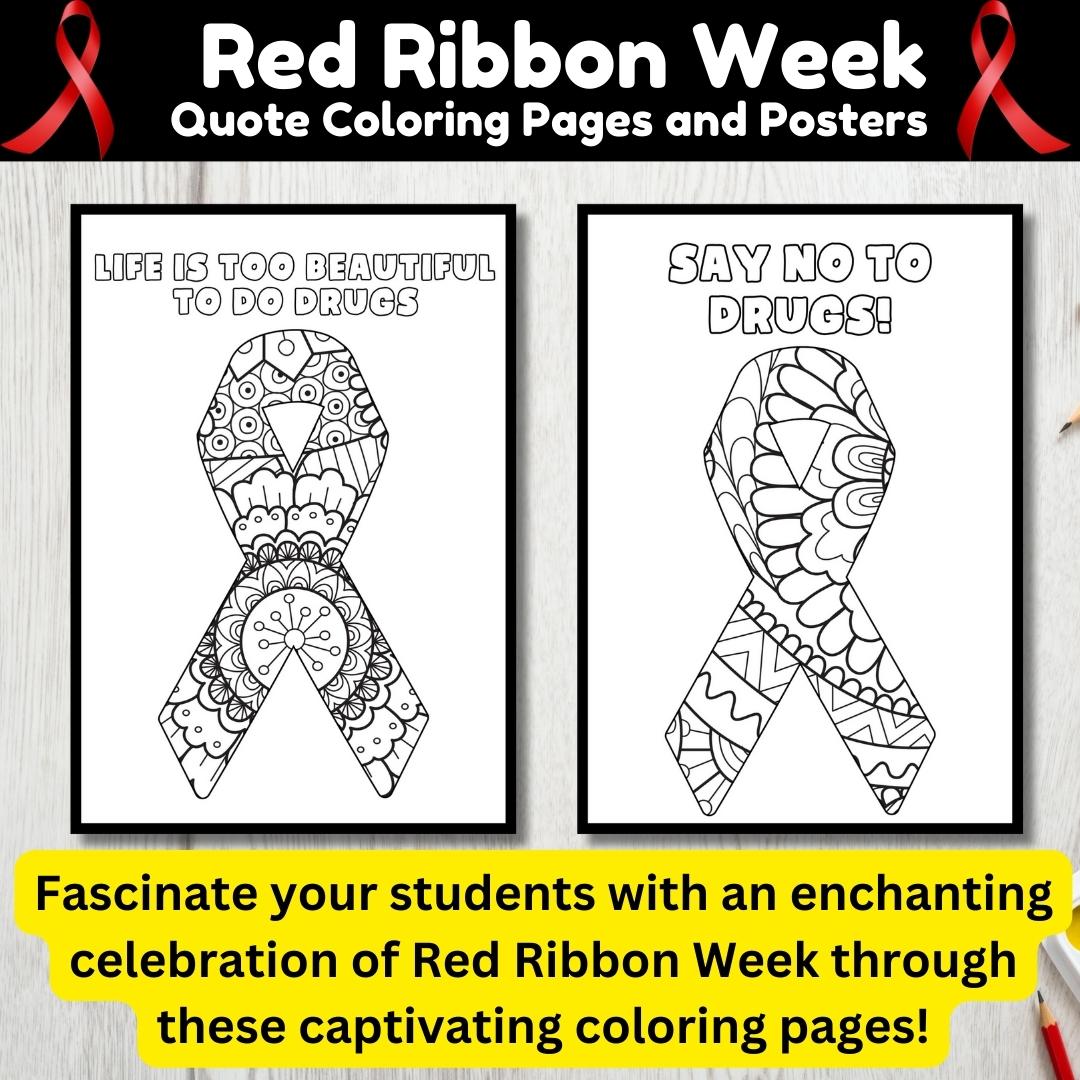 Red ribbon week coloring pages