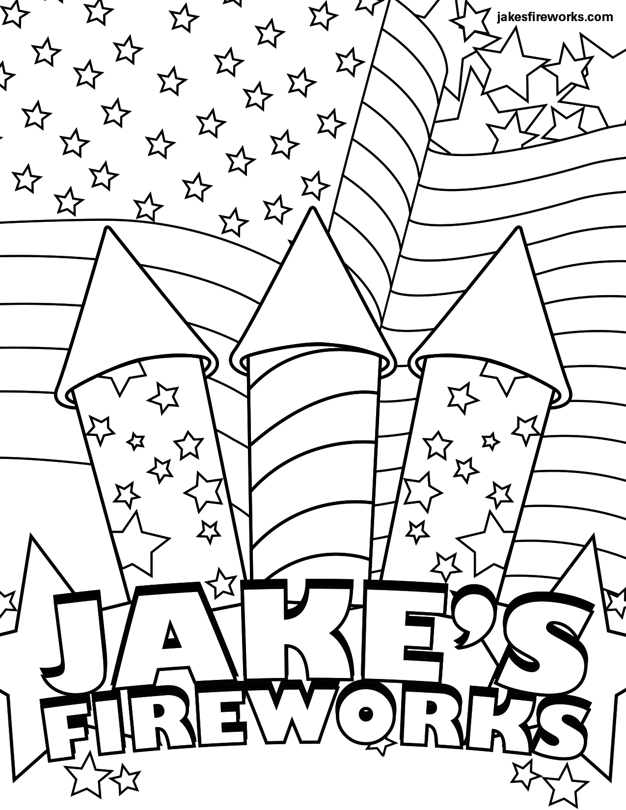 Free printable fireworks coloring pages for kids