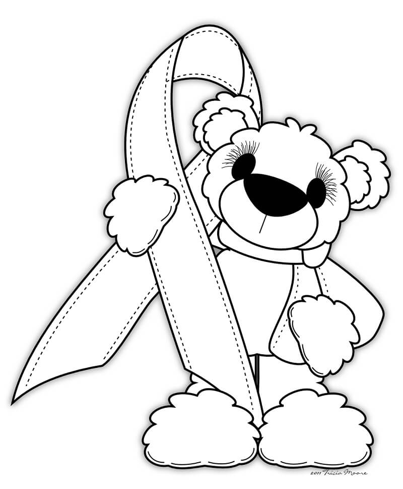 Red ribbon week coloring page