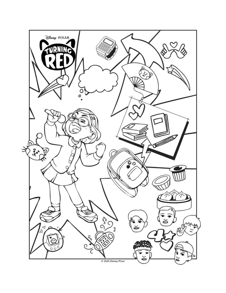 Free printable turning red coloring pages