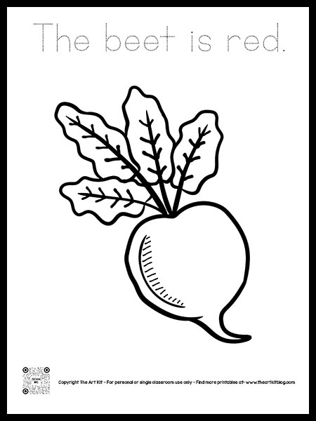 The beet is red coloring page dotted font â the art kit