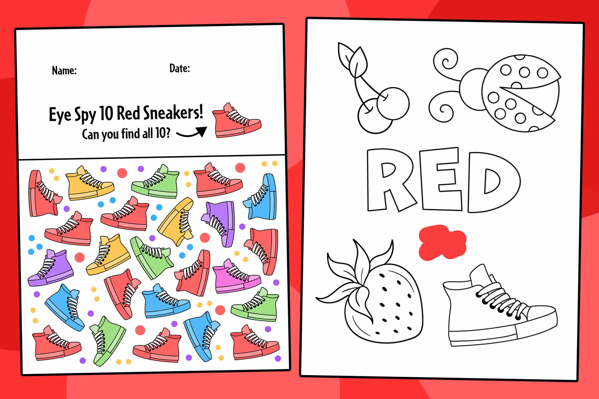 Red color activities and worksheets for preschool â the hollydog blog