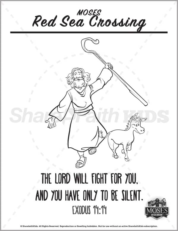 Exodus the red sea crossing preschool coloring pages â