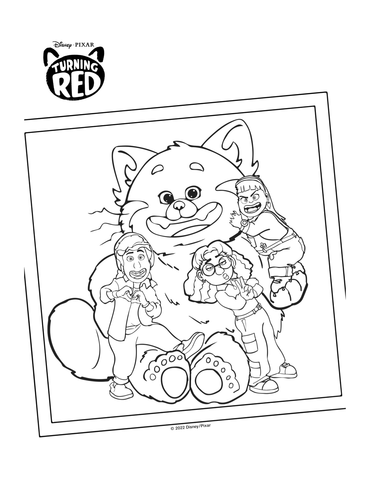 Free printable turning red coloring pages