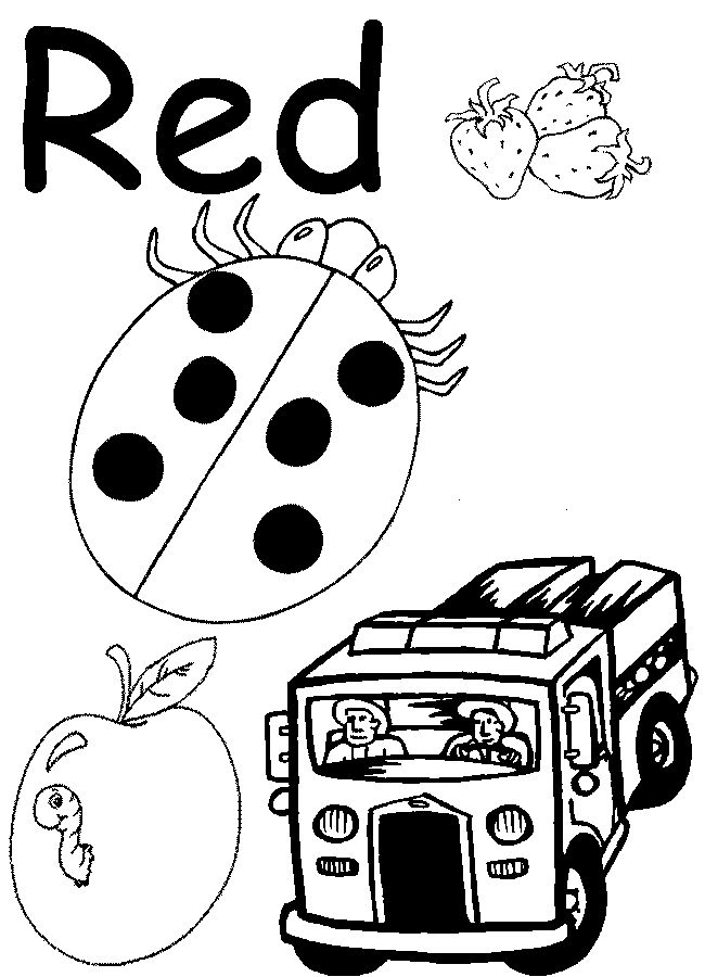 Red lesson coloring worksheets for kindergarten kindergarten colors preschool colors