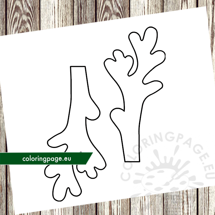 Free reindeer antler template coloring page