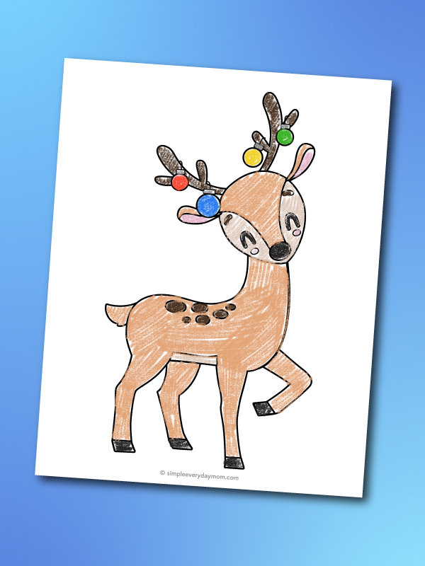 Reindeer coloring pages for kids free printable