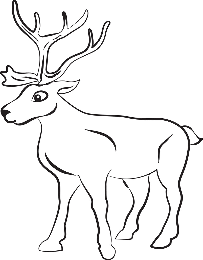 Printable reindeer coloring page for kids â