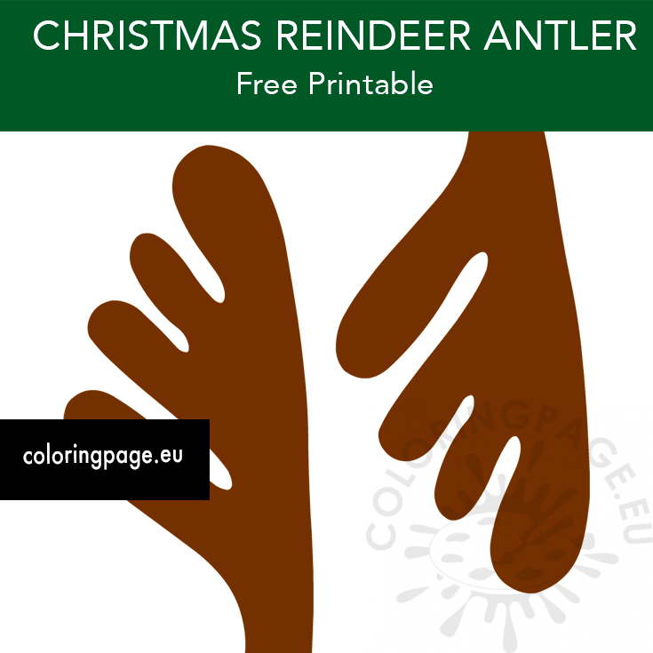 Free printable reindeer antlers coloring page