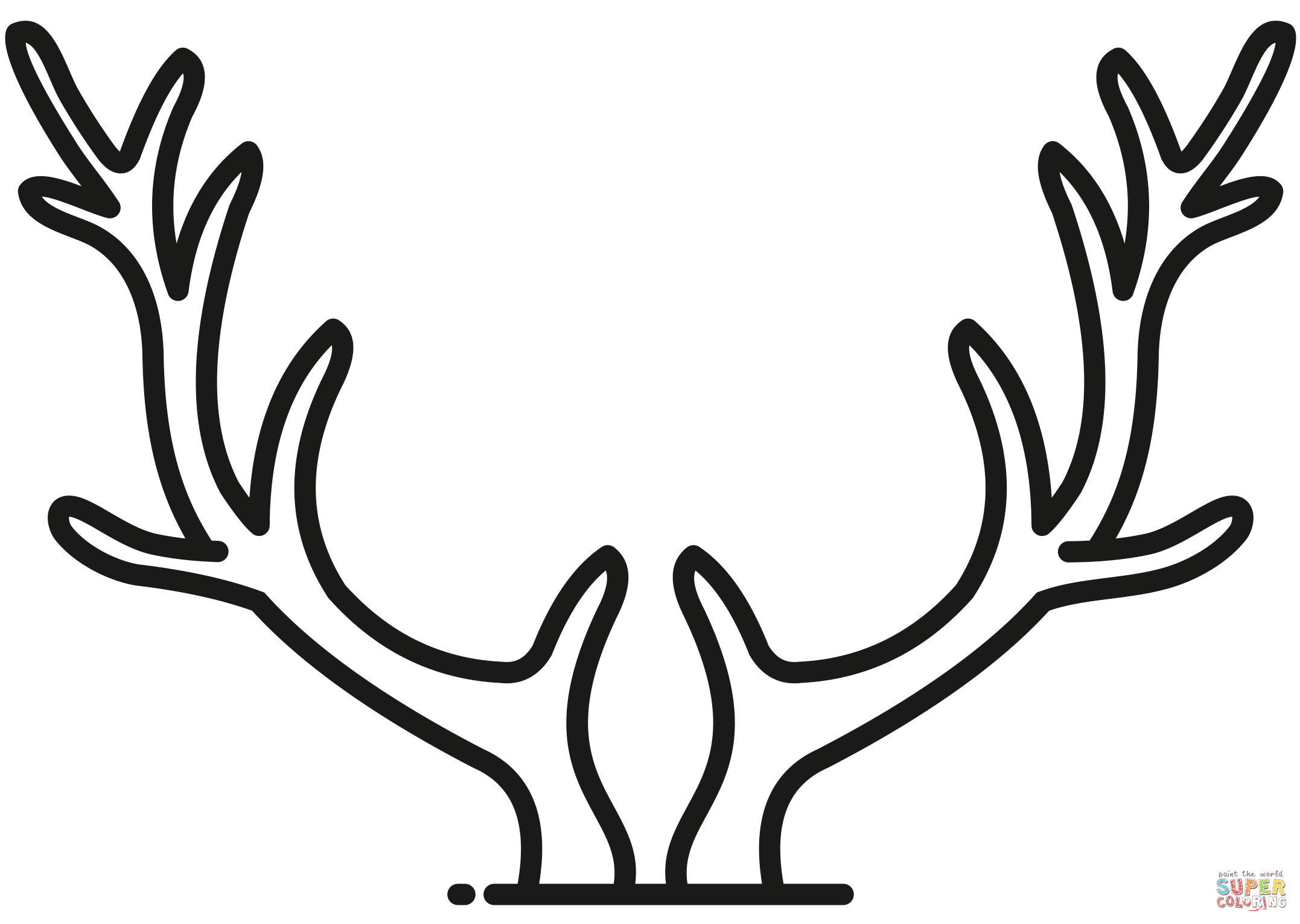 Reindeer antlers coloring page free printable coloring pages