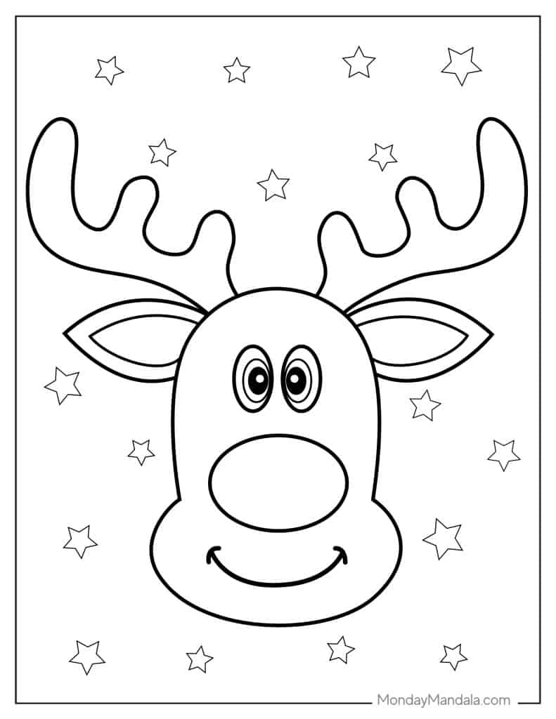 Rudolph coloring pages free pdf printables