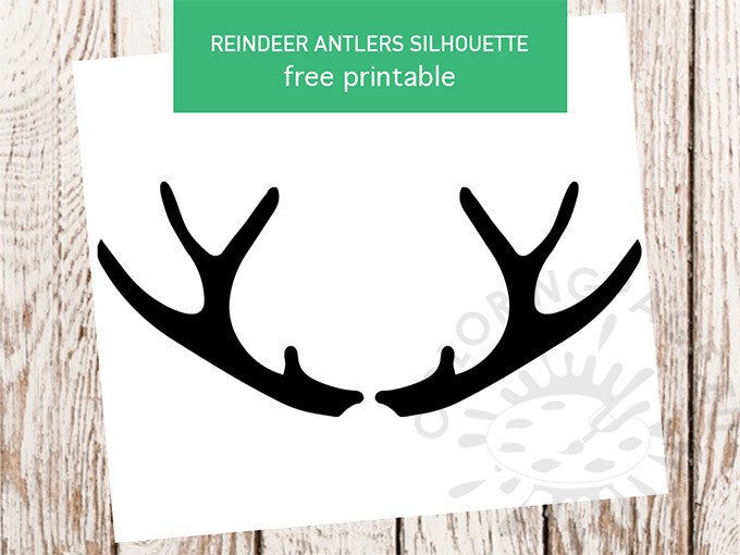 Reindeer antlers silhouette printable coloring page