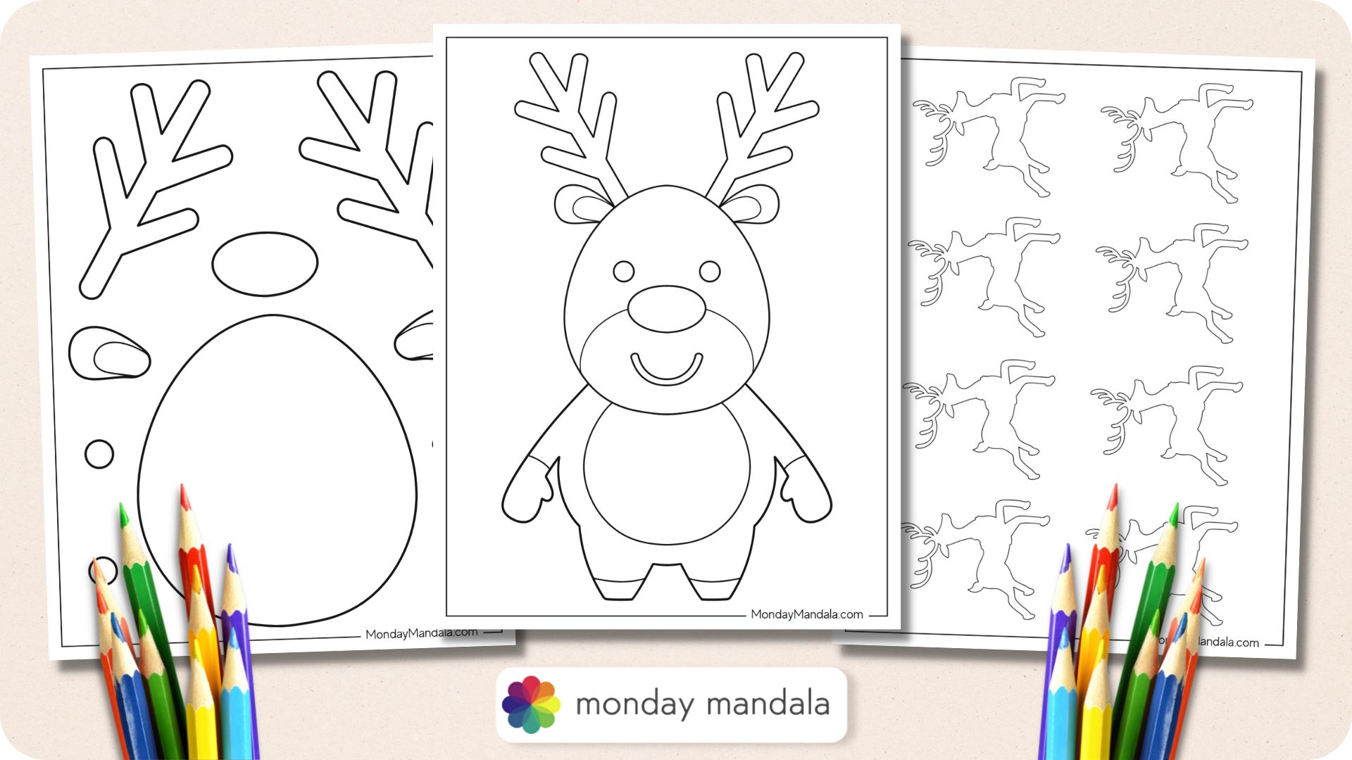 Reindeer templates free pdf printables