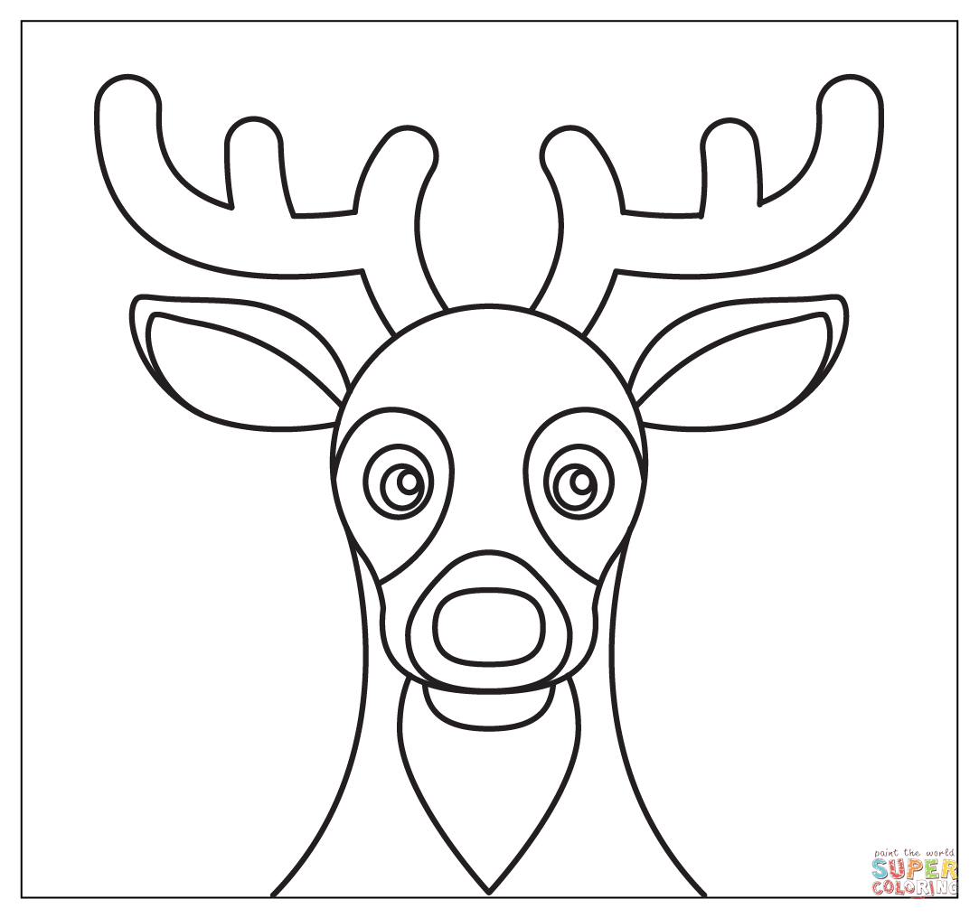 Cartoon deer selfie coloring page free printable coloring pages