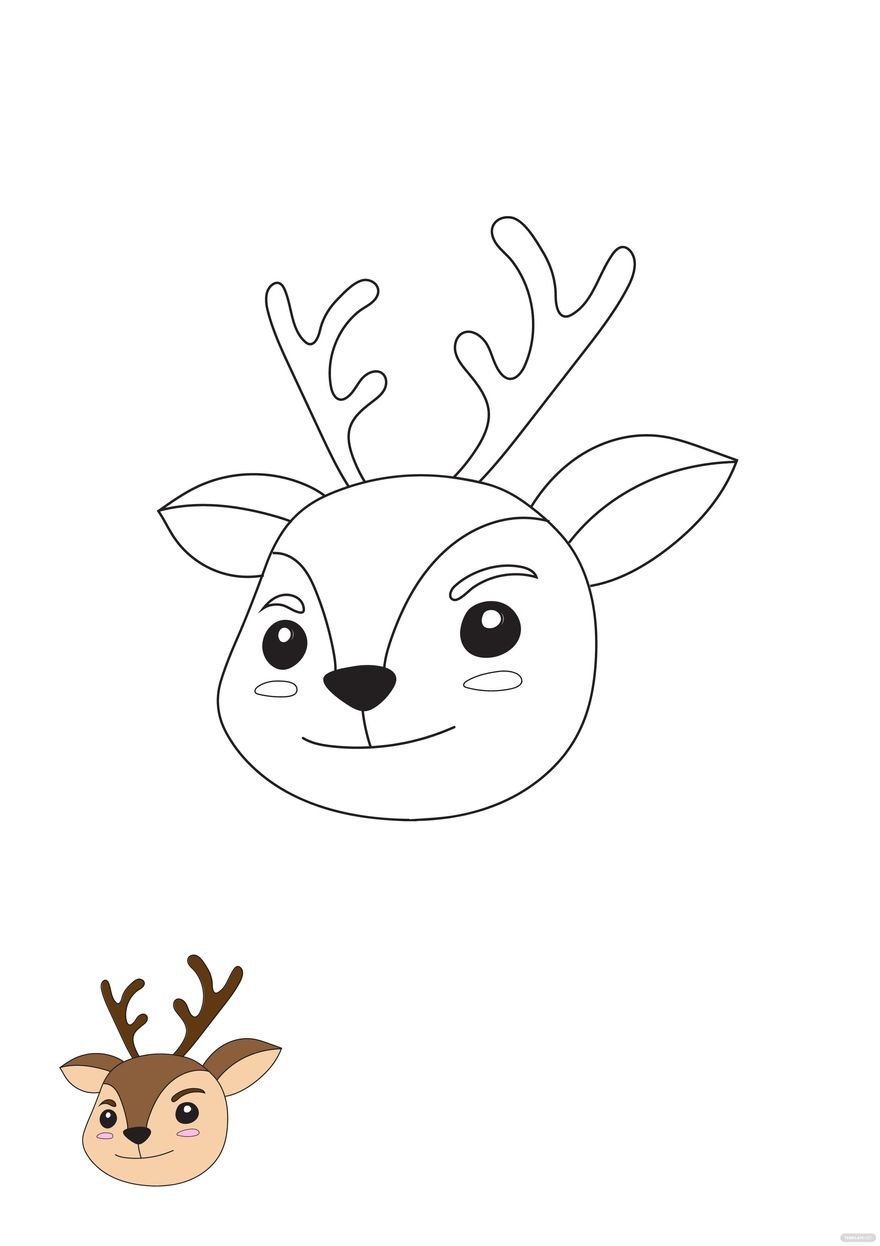 Free cute deer coloring page