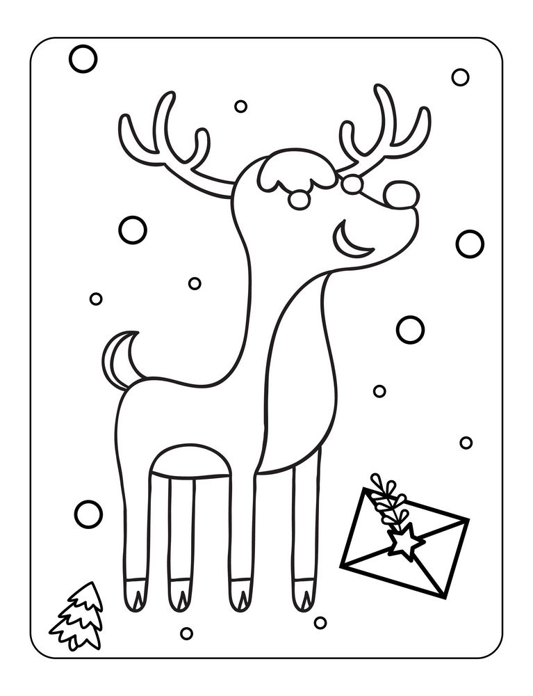 Santas reindeer coloring pages