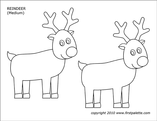 Christmas reindeer free printable templates coloring pages