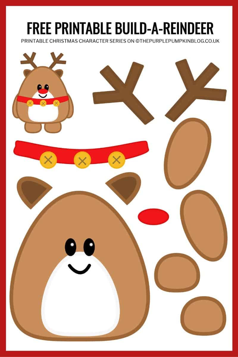 Build a reindeer printable free printable paper reindeer template