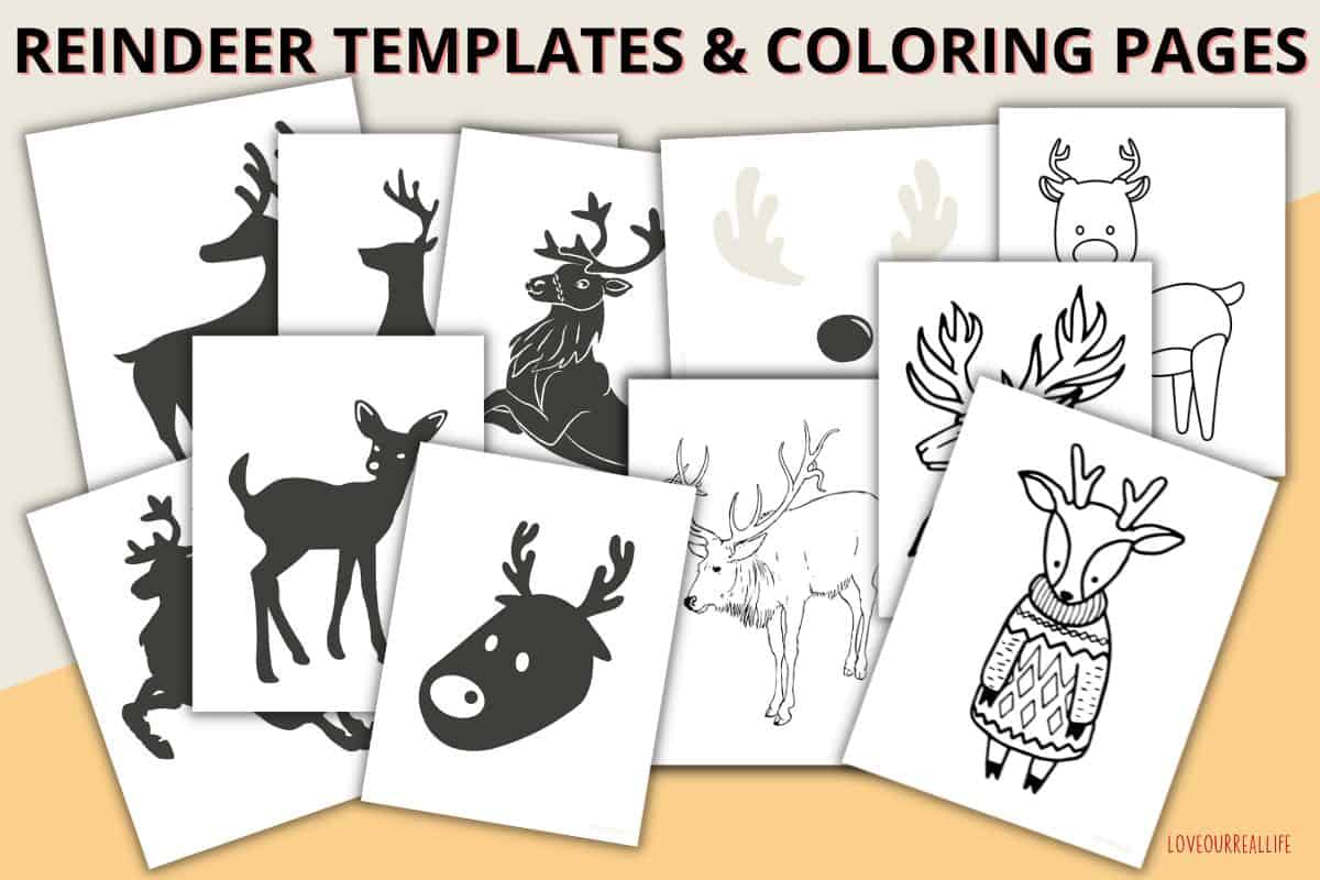 Free printable reindeer template