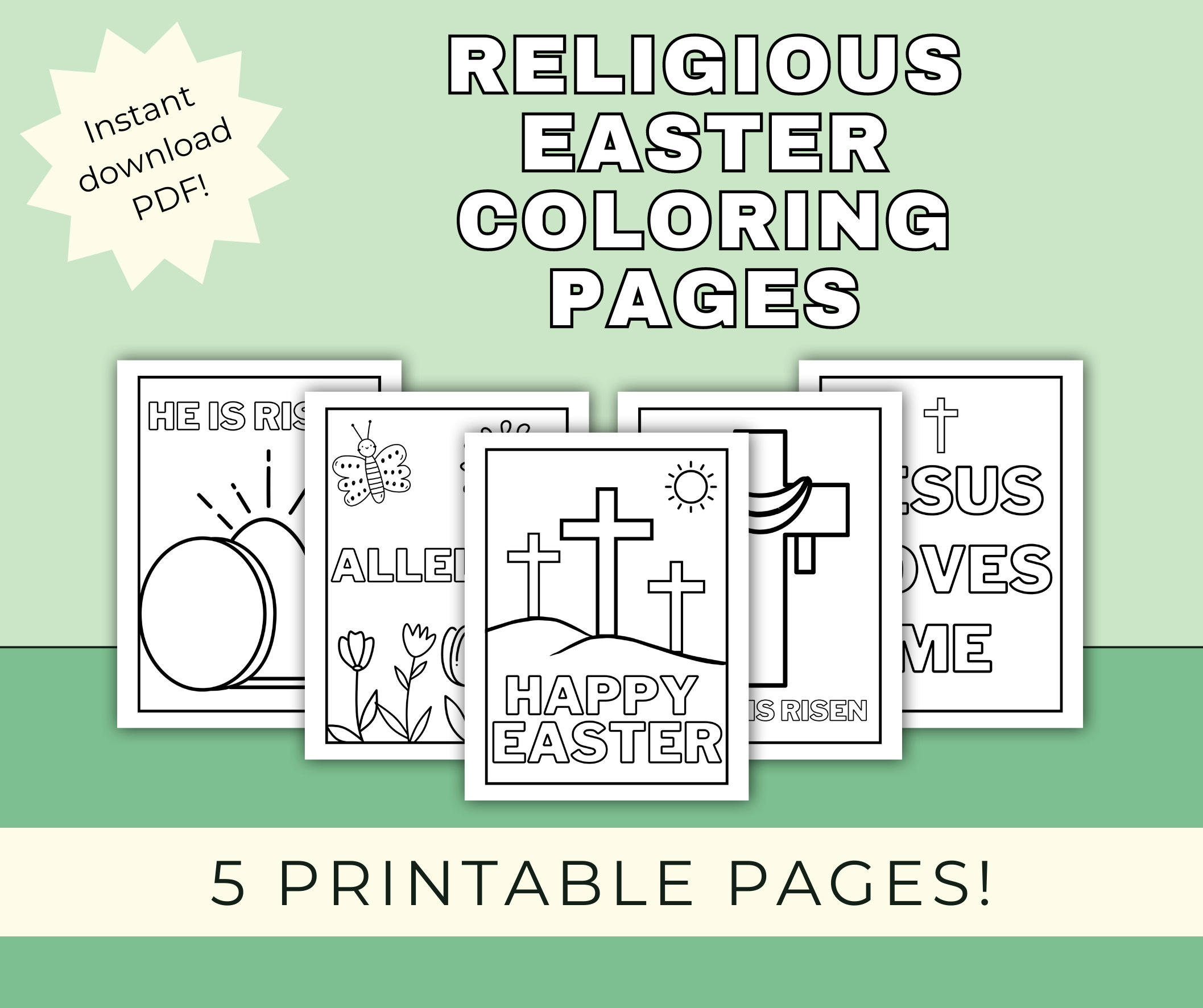Religious christian easter coloring pages for kids printables