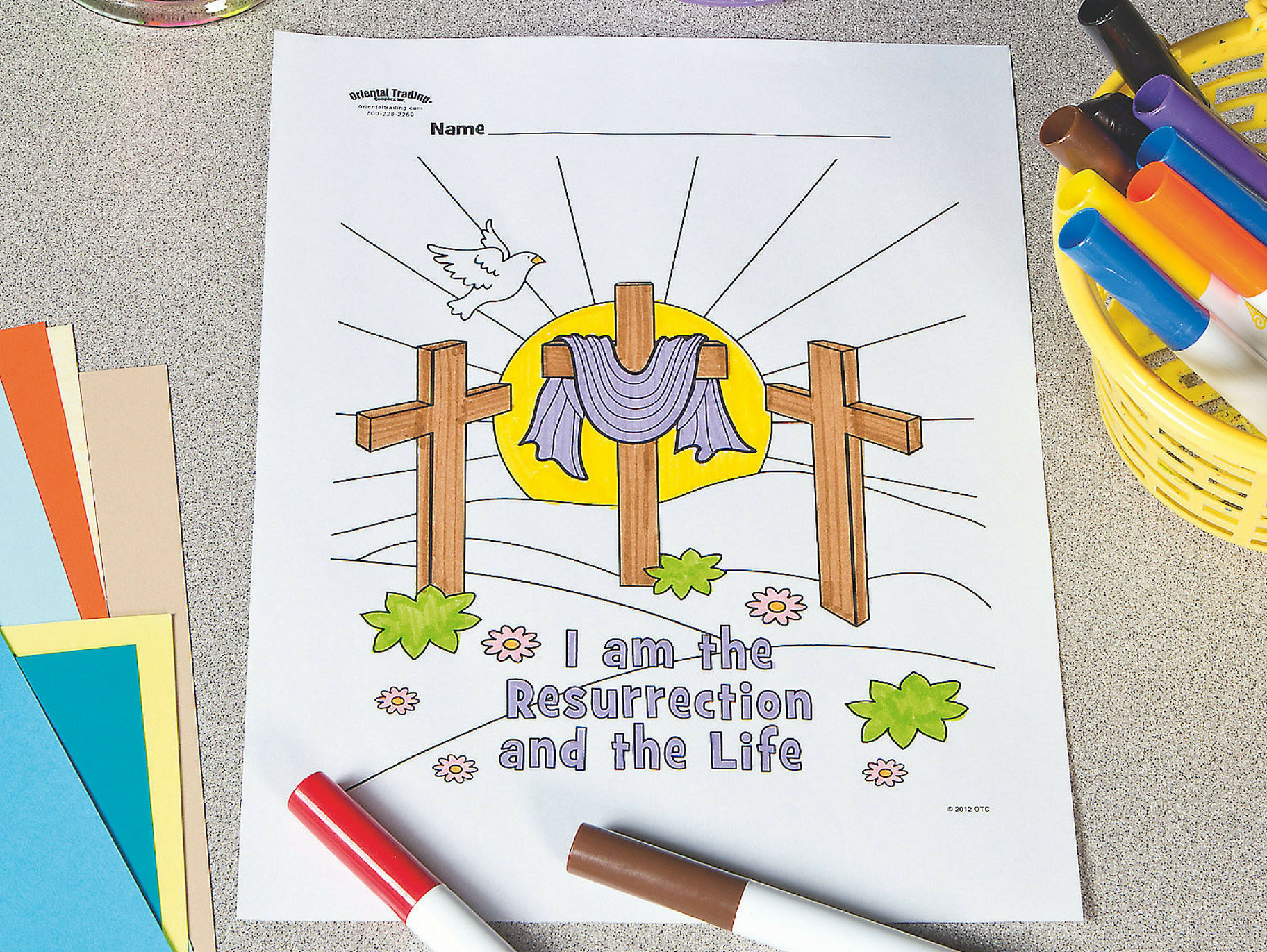 Three crosses free printable easter coloring page