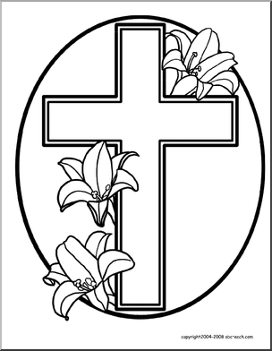 Easter religious coloring page