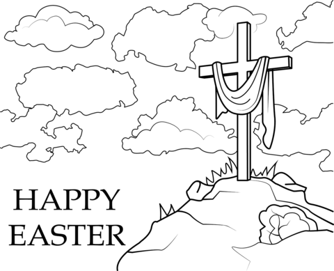 Happy easter coloring page free printable coloring pages