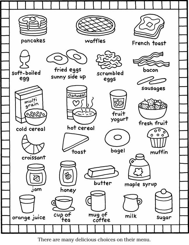 Food menu coloring pages food coloring pages coloring pages kids english