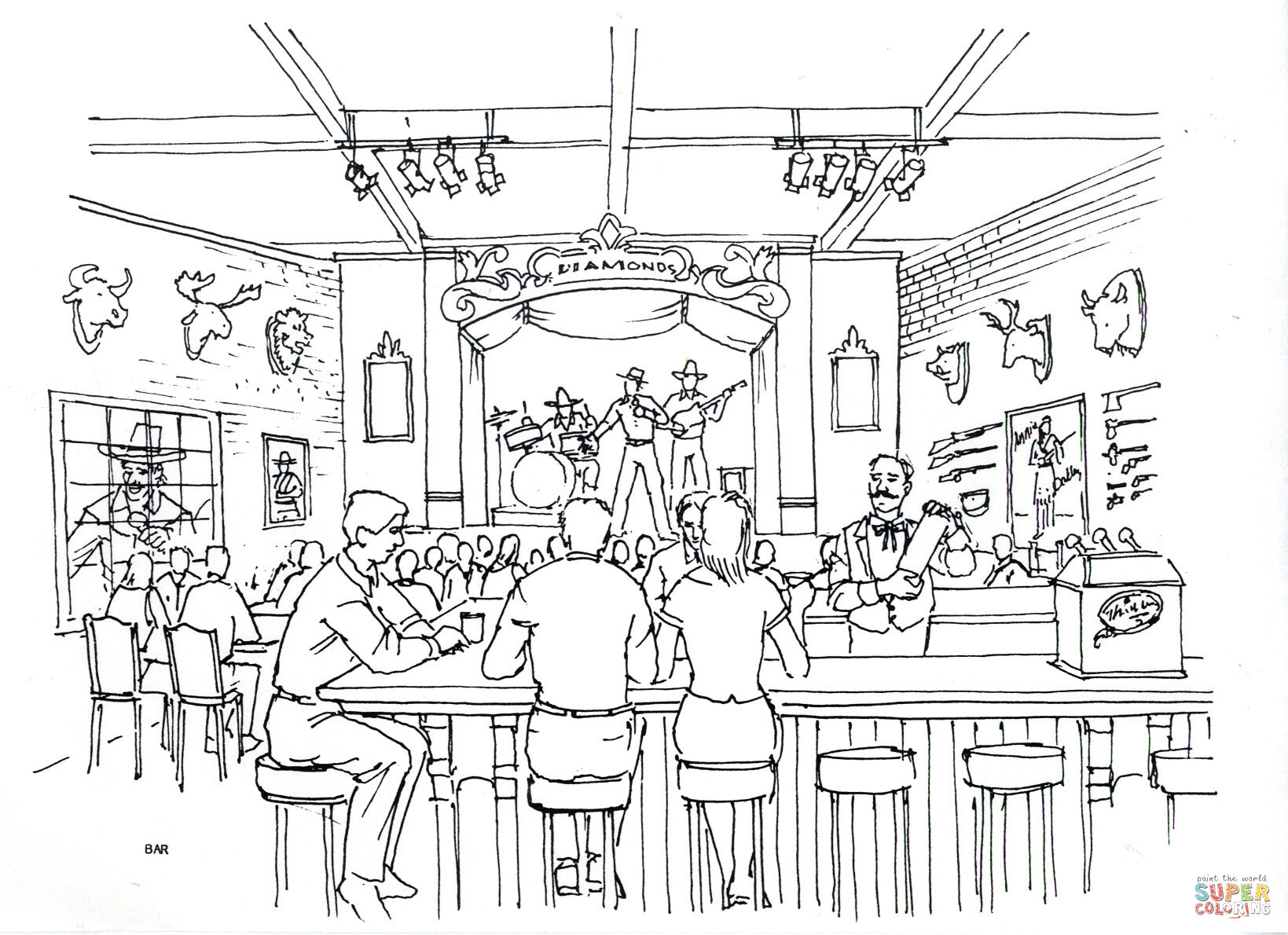 Restaurant coloring page free printable coloring pages