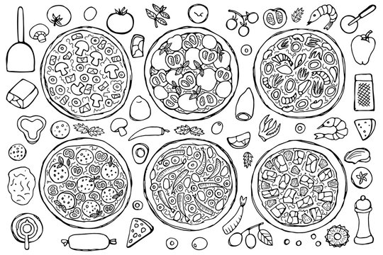 Coloring page pizza images â browse photos vectors and video