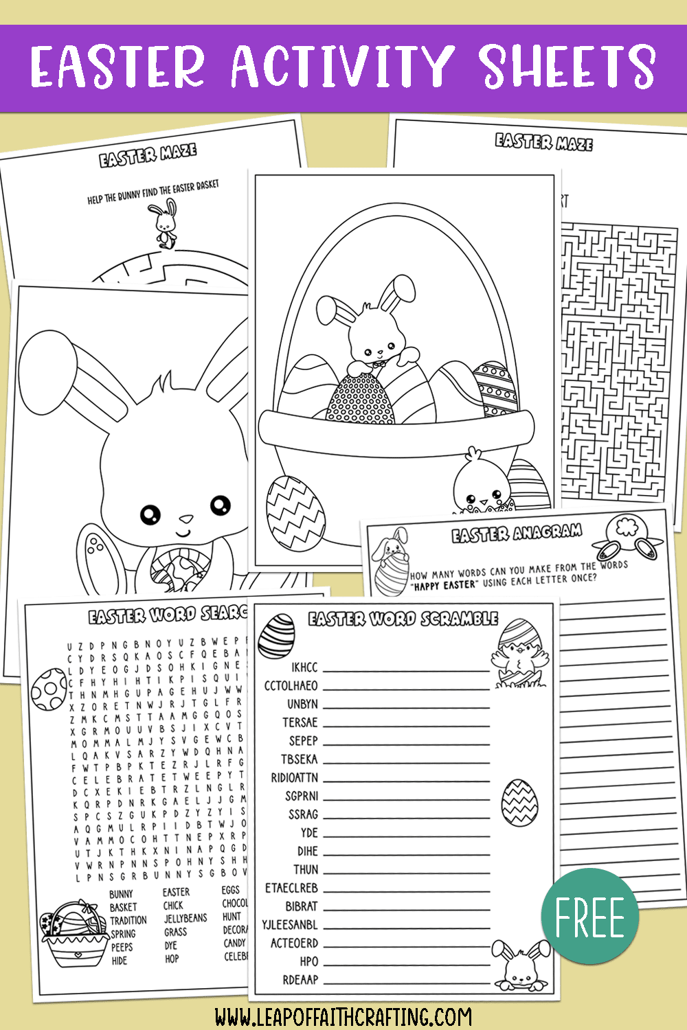 Free easter worksheets pdf coloring pages word search more