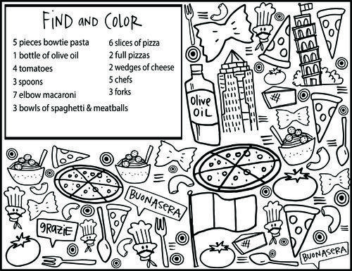 Centro restaurant kids menu food coloring pages coloring pages kids restaurants