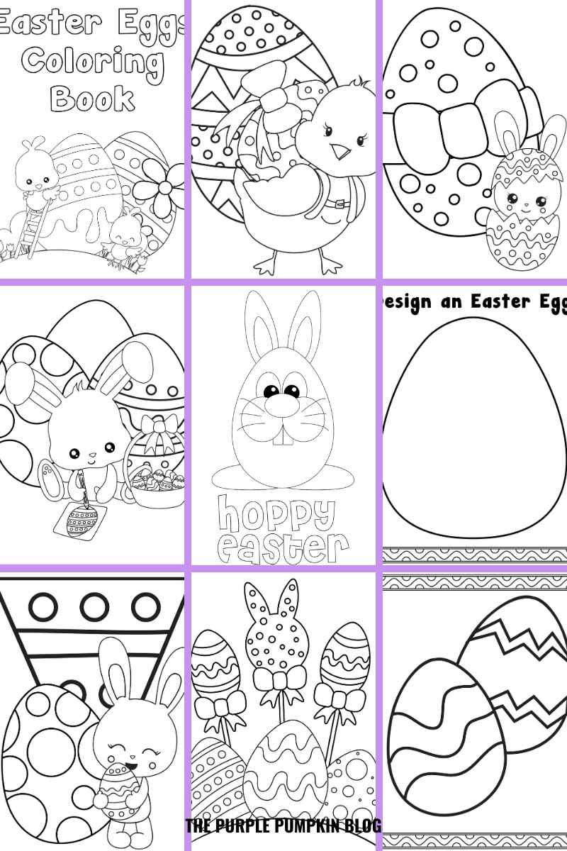 Printable easter eggs coloring pages print
