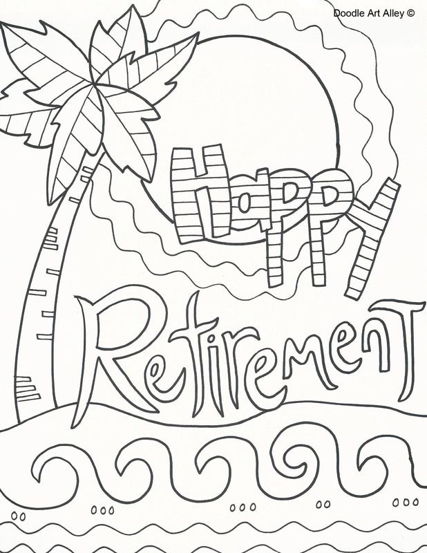 Retirement coloring pages