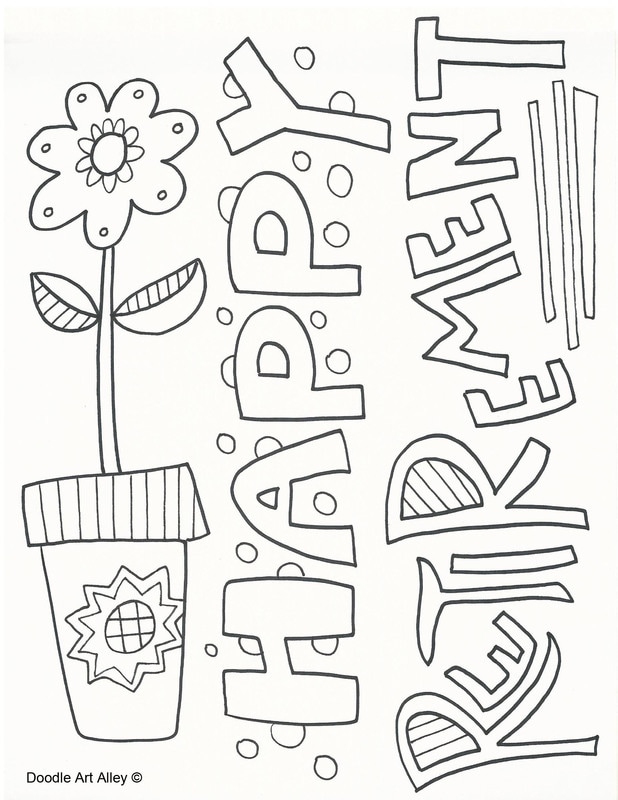 Retirement coloring pages