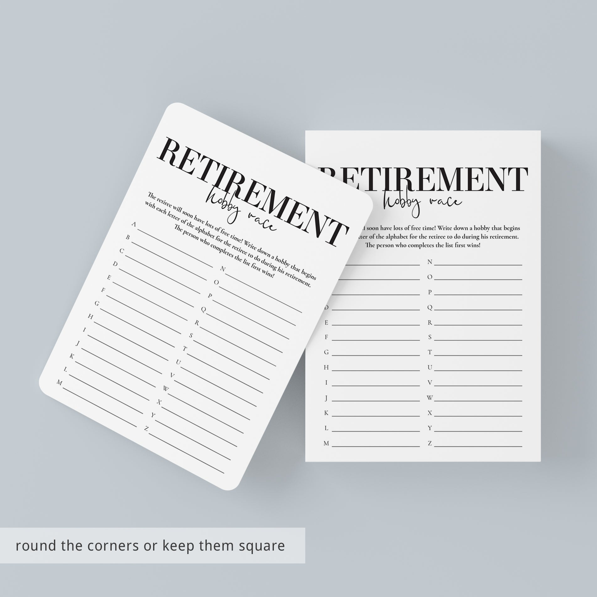 Retirement party games for him printable instant download â