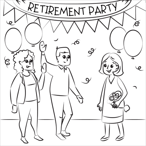 Retirement party coloring page free printable coloring pages