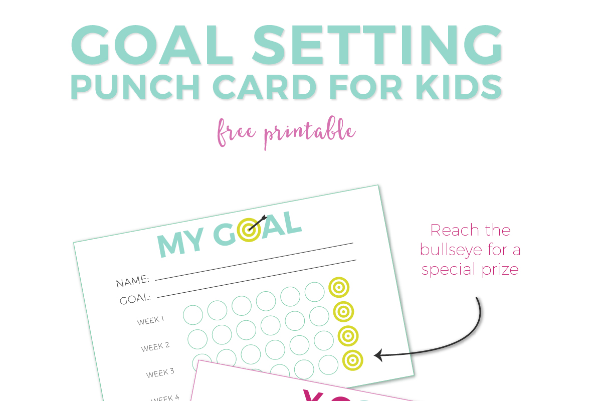 Goal setting for kids free printable punch cards