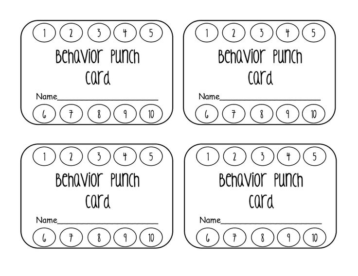 Classroom freebies behavior punch card behavior punch cards classroom freebies punch cards