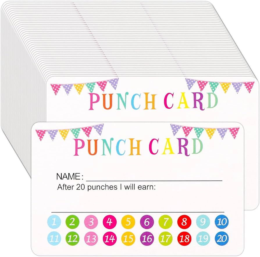 Pcs reward punch cards behavior incentive awards for kids students teachers home classroom school business loyalty card positive reinforcement tool