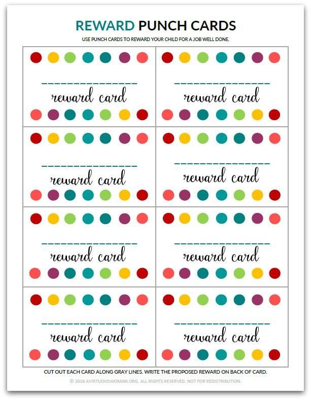 Blank reward punch card reward card for kids kids rewards punch cards reward system for kids