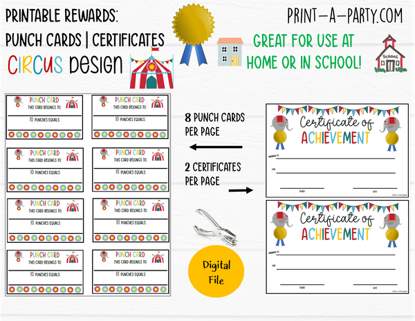 Classroom punch cards and certificates to reward behavior printable classroom behavior potty training â printaparty