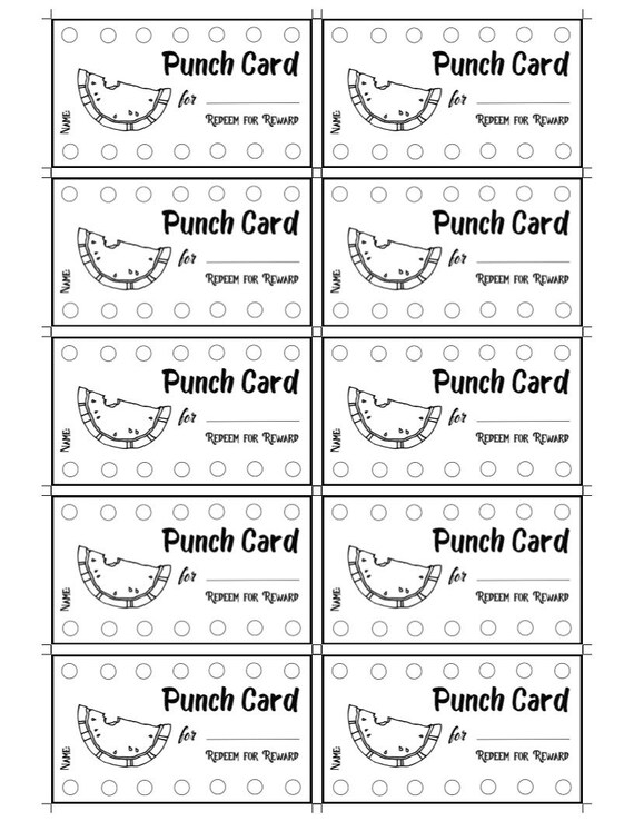 Holiday punch card templates